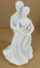 Porcelain Bride & Groom First Dance Wedding Cake Topper Keepsake Figurine 6″READ