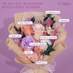 Rosaura Preserved Flowers Bouquets, flowers for Delivery Prime, Forever Pink