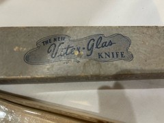 Vitex-Glas Vintage Glass Cake and Fruit Knife with Stars Made In USA In EUC