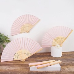 5 Handheld Silk Folding Fans Decorative Wedding Favor Party Events Decorations