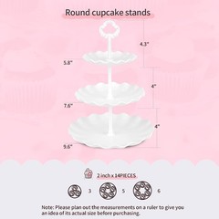 Cake Stand Set Cupcake Stands Appetizer Plates Party Decor White 11pcs