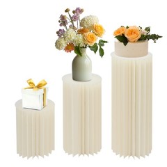 3pcs Cardboard Centerpiece Display for Wedding Party Garden Cylinder Flowers Sta