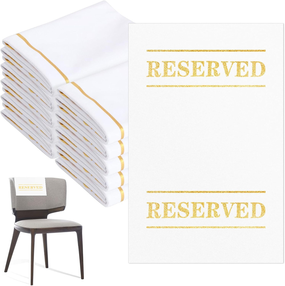 10 Pcs Reserved Chair Signs Cloth Church Placeholder Reserved Pew Signs Chair Re