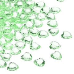 250Pcs Acrylic Heart Gems Heart Shaped Bauble Vase Filler Ornament Light Green