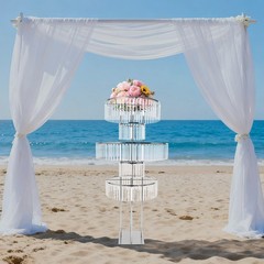 Metal Wedding Flower Stand Crystal-like Pedestal Stand 10kg/22lbs For Parties