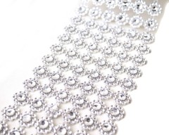 10YD Diamond Bling Mesh Rhinestone Ribbon Wrap Diamond Wedding Decoration 4″