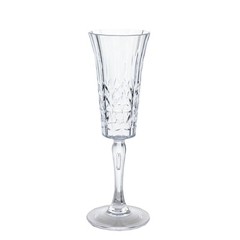 6 CLEAR Shatterproof 6 oz Plastic Champagne Flutes with Embossed Leaf Pattern