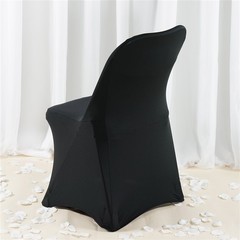 10 Black PREMIUM QUALITY SPANDEX FOLDING CHAIR COVERS Dinner Banquet Decorations