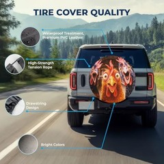 Father’s Day PVC Spare Tire Cover for RV Size 17 for Diameter 31″-33″ Chicken