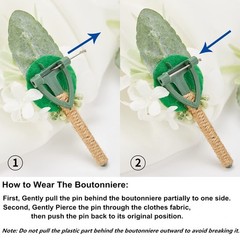 Champagne Boutonniere for Men Wedding, Set of 6, Groom and Best Man Boutonnie…