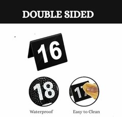 FAVSTOCK Double Sided Plastic Table Numbers for Restaurant, Wedding Seating
