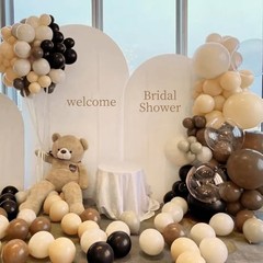 Black Brown Nude White Balloon Garland Arch Kit, 167Pcs Black Brown White