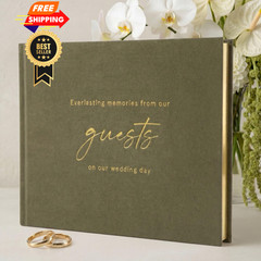ZICOTO Beautiful Wedding Guest Book for Your Reception – Simply Sage