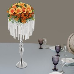 Elegant Acrylic Flower Stand with Crystal Pendants for Weddings & Events