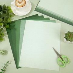Whaline 60 Sheets Sage Green Card Stock Paper Scrapbook 8.5 x 11 inch,