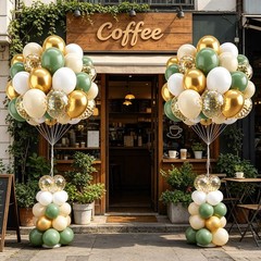 Sage Green White Gold Balloons, 50pcs Olive 12inch, Green, White,