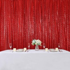 Versatile Red Sequin Curtain Set 2FTx8FT – Perfect for Parties & Celebrations