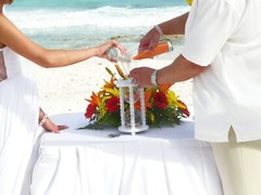The Wedding Day in White Unity Sand Ceremony Hourglass by Heirloom Hourglass