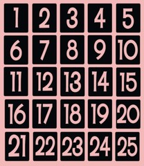 Wedding Table Numbers 1-10,15, 20, or 25 Vinyl Sticker Decals Squares (b)