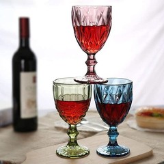 Green Wine Glasses set of 4 Vintage Glassware Drinking Water Goblets 10 OZ Co…