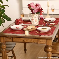 Heart Lace Valentines Placemats Set of 4, 12×18 Inch 12″ x 18″, 4 Pcs Red