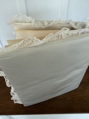 Vintage White Lace Slip-In Wedding Photo Album Ring Binder with Floral Acceng