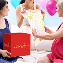 Red Card Box Gold Foil Slot Receiving Money Wedding Birthday Anniversary
