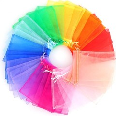 Durable Assorted Organza Drawstring Bags – 100 Pack, Perfect for Jewelry & Candy