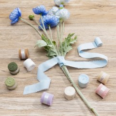Keypan Cotton Ribbon Mixed Color Set with Frayed Fringe 9 Rolls