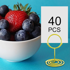 40PCS Table Number Holders, Place Cards Holder, Mini Food Labels Menu Holder, Ph