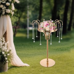 10 Pendants Gold Flower Stand Free Standing for Wedding Centerpieces Stand decor