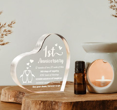 1 Year Anniversary Wedding Gifts for Boyfriend Girlfriend, One Year 1st Annivers