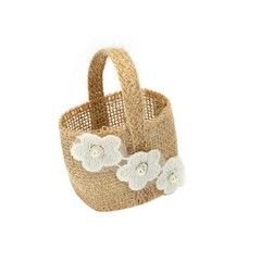 4Pcs Portable Burlap Candy Baskets Khaki Linen Wedding Storage Holders