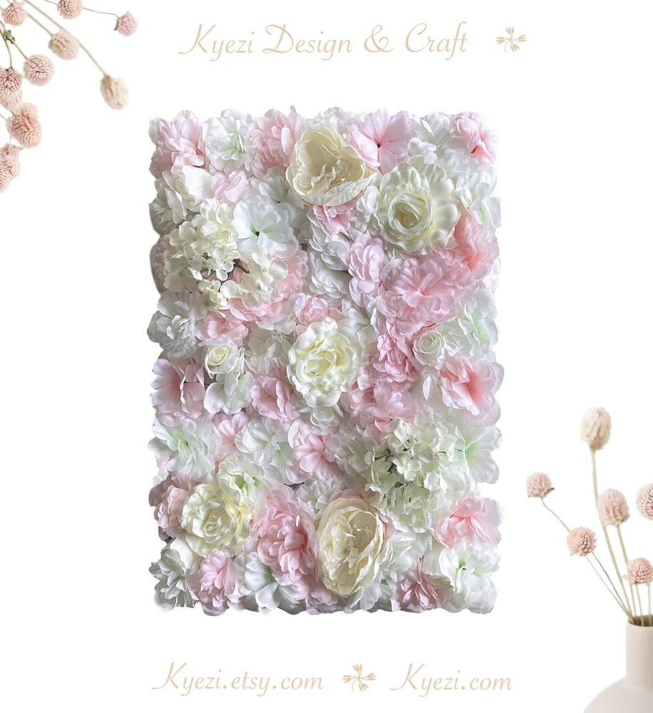 Light Pink Artificial Flower Panels Wedding Party Wall Photo Background W-30