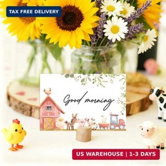 24 Pcs Farm Animals Place Cards, Barn Animals Themed Buffet Food Labels and Tent