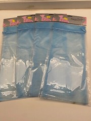 Lot of 8 Blue Large Drawstring Organza Pouches 5 3/4″x 14″ 4 packs 2 per pack