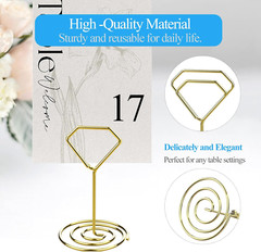 26Pcs Table Number Holders, Elegant Place Card Holders, Picture Holder for Table