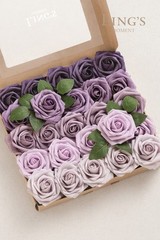 Ling’s moment Artificial Flowers, 50Pcs 3″ Roses in Purple Shades, Realistic …