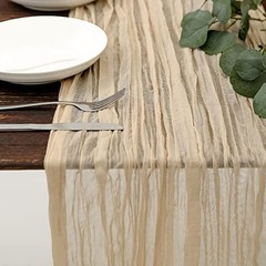 Cheesecloth Table Runner3.3ft Boho Gauze Cheese Cloth Table Runner 1 Beige