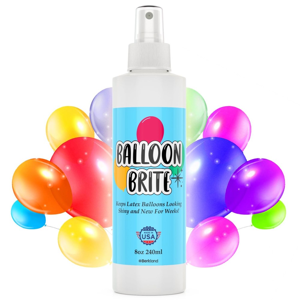 Balloon Shine Spray 8 oz — Single-Event Hi-Gloss Pump for Latex Multicolor