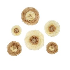 24 pack 12″ 16″ 20″ Natural and Taupe Tissue Paper Carnation Flowers Backdrop
