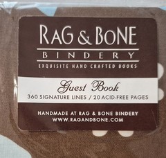 Rag &Bone Bindery Event Guest Book Brown Floral NWT