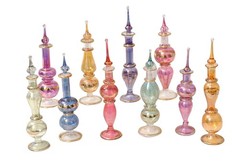 Egyptian perfume bottles, Perfume making kit, Decorative Set of 10, Multi