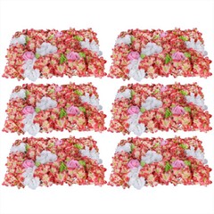 6pcs Artificial Flower Wall Panel Wedding Party Backdrop Plant Wall Decoration