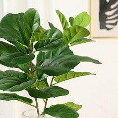 Green 2 Bushes 25″ Artificial Fiddle Leaves Stems Party Decorations Supplies