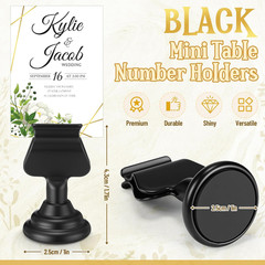 48 Pcs Wedding Table Number Holders 1.7 Inch Black Metal Mini Place Card Holders