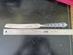 Vintage Mikasa Austria Crystal Handle Cake Knife 14ʼ Serrated With Original Box
