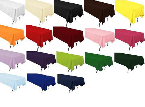 25 Rectangular 60″ X 126″ Satin Tablecloths Wholesale Banquet Seamless Overlays