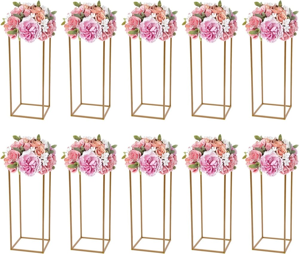 10Pcs 23.6» Tall Gold Metal Flower Stand for Wedding Table Centerpieces Decor