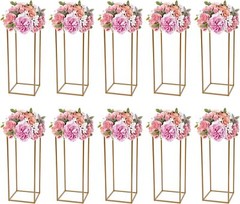 10Pcs 23.6» Tall Gold Metal Flower Stand for Wedding Table Centerpieces Decor